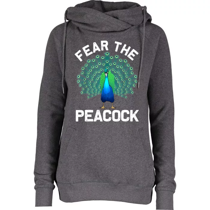 Funny Peacock Art For Women Colorful Peacock Bird Lover Womens Funnel Neck Pullover Hood