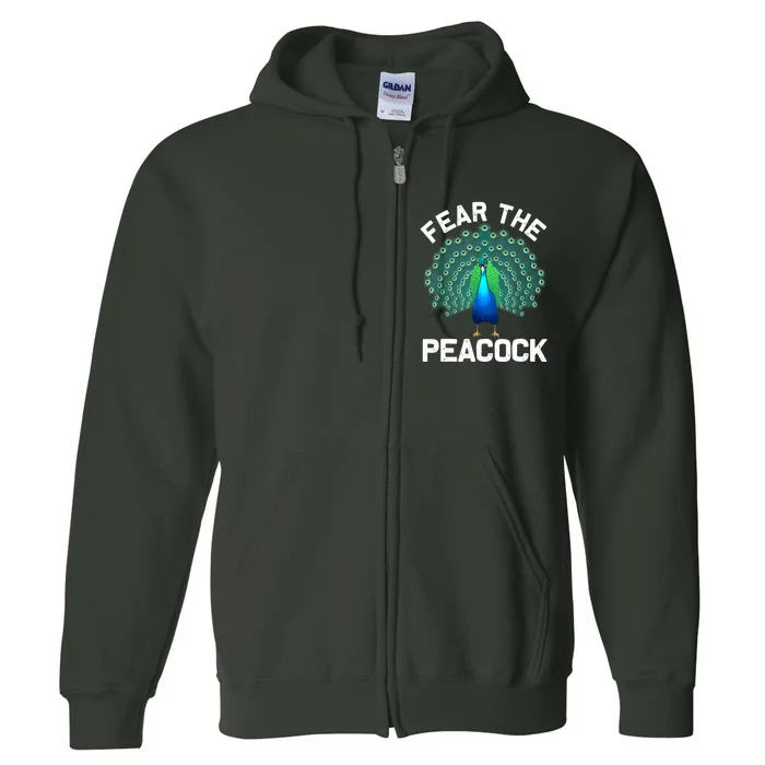 Funny Peacock Art For Women Colorful Peacock Bird Lover Full Zip Hoodie