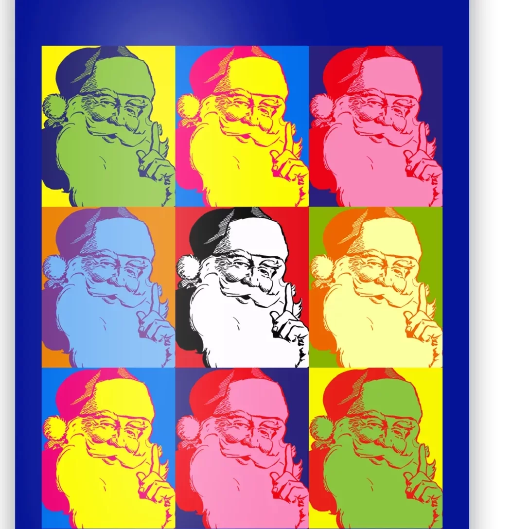 Funny Pop Art Poster Style Santa Christmas Gift Poster