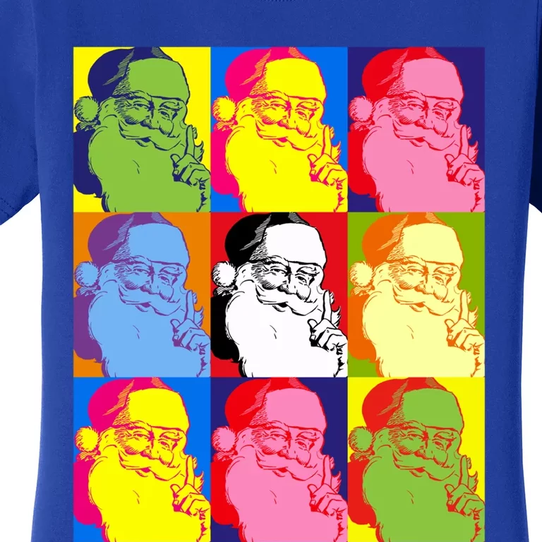 Funny Pop Art Poster Style Santa Christmas Gift Women's T-Shirt