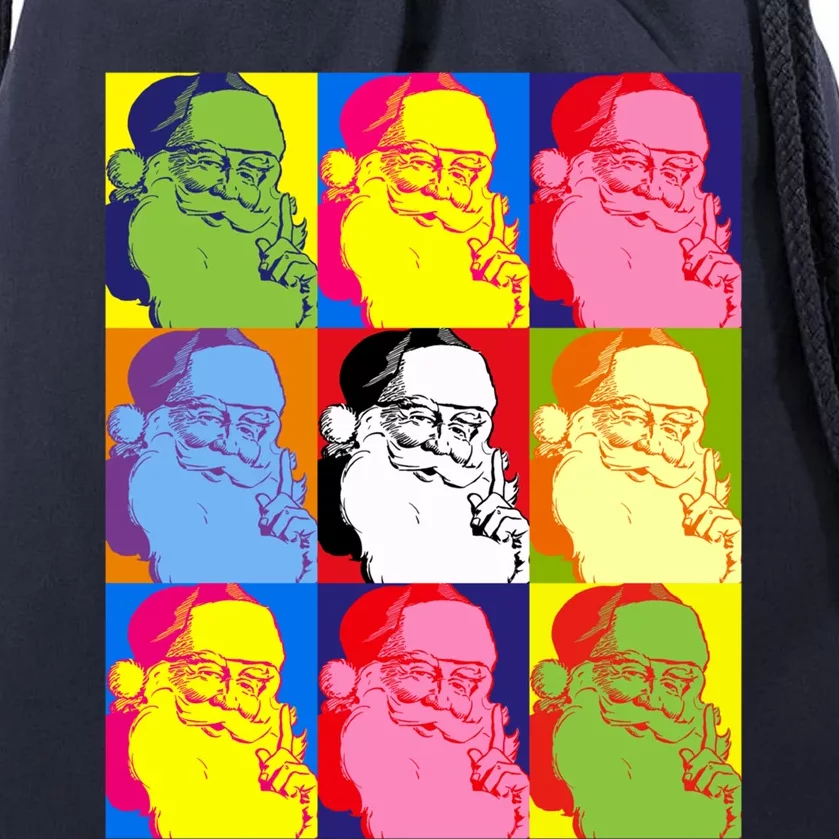 Funny Pop Art Poster Style Santa Christmas Gift Drawstring Bag