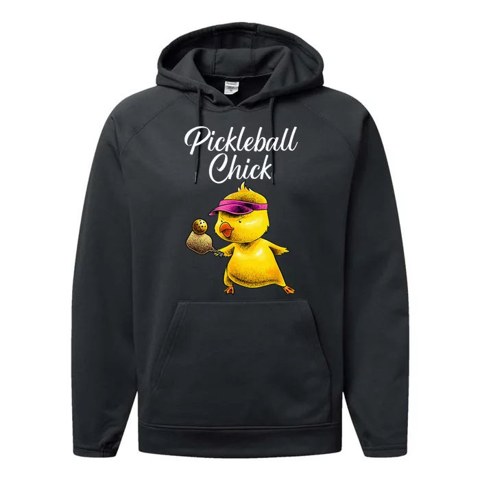 Funny Pickleball Art For Women Girl Paddle Sport Chick Lover Performance Fleece Hoodie