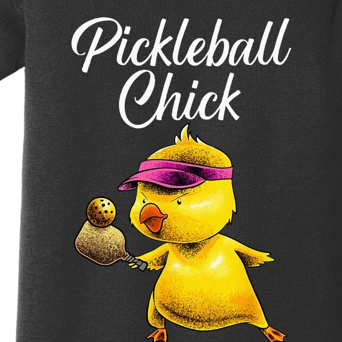 Funny Pickleball Art For Women Girl Paddle Sport Chick Lover Baby Bodysuit