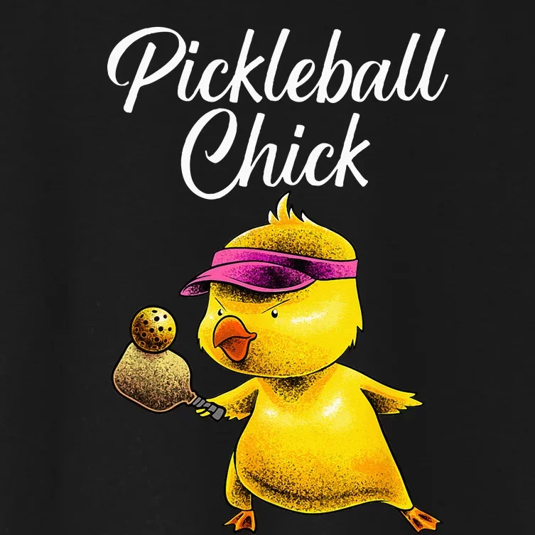 Funny Pickleball Art For Women Girl Paddle Sport Chick Lover Women's Crop Top Tee