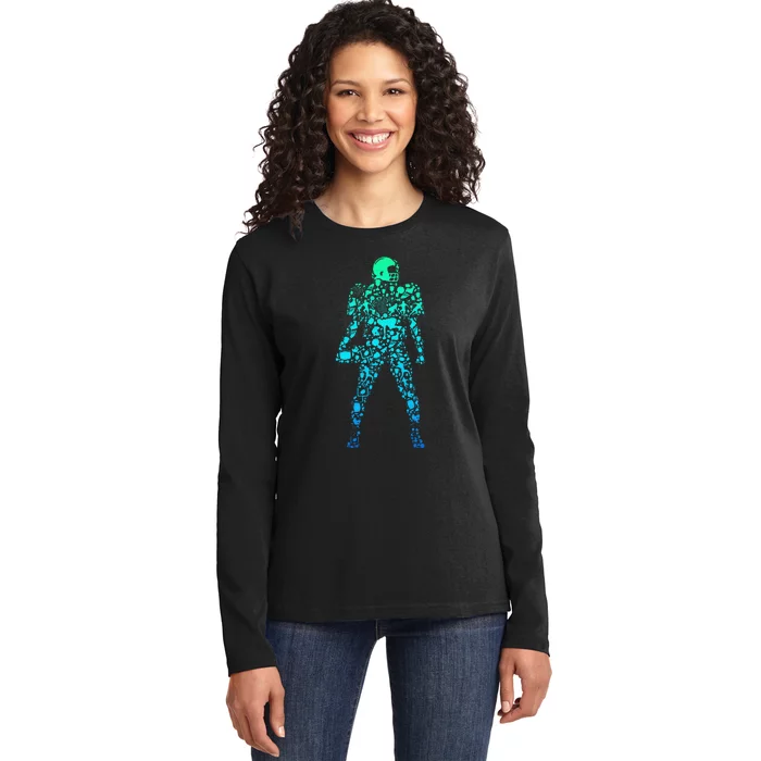 Football Player American Football Ladies Long Sleeve Shirt