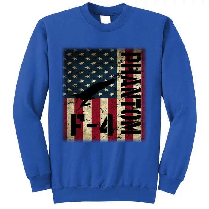 F4 Phantom American Flag Fighter Jet Pilot Patriotic Dad Cute Gift Tall Sweatshirt