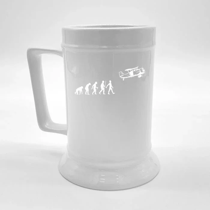 Funny Pilot Art For Airplane Pilot Aviation Lovers Front & Back Beer Stein