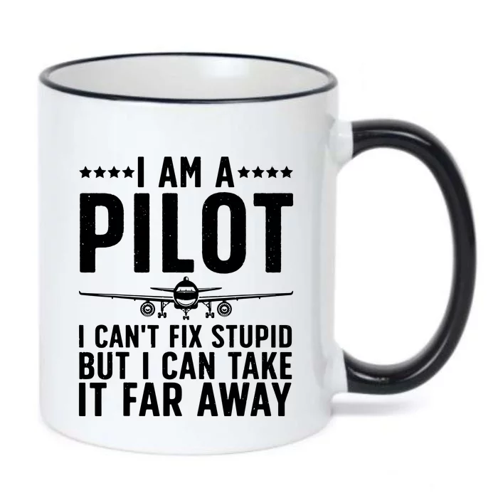 Funny Pilot Art For Men Women Aircraft Themed Airplane Pilot Black Color Changing Mug