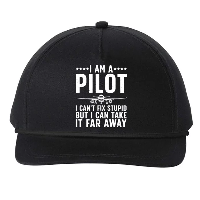 Funny Pilot Art For Men Women Aircraft Themed Airplane Pilot Snapback Five-Panel Rope Hat