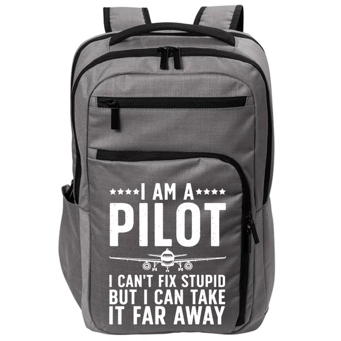 Funny Pilot Art For Men Women Aircraft Themed Airplane Pilot Impact Tech Backpack