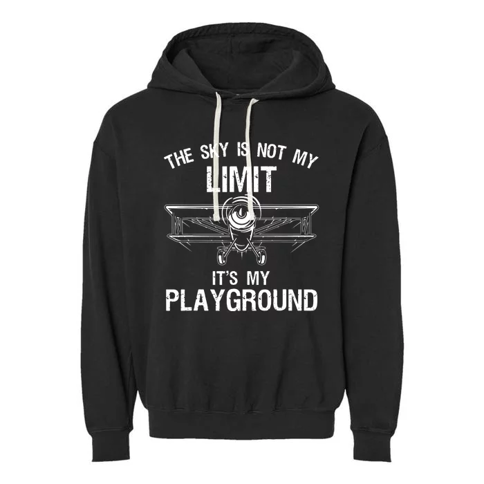 Funny Pilot Art For Men Women Airplane Pilot Aviation Garment-Dyed Fleece Hoodie