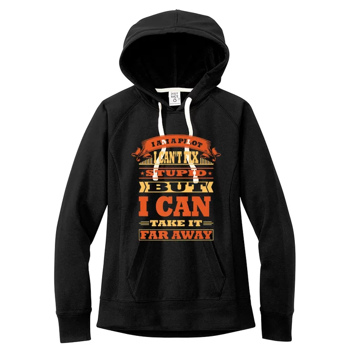 Funny Pilot Art For Men Women Vintage Pilot Women's Fleece Hoodie