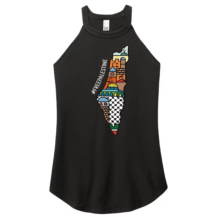 Free Palestine Activist Peace Sign World Peace Palestine Women’s Perfect Tri Rocker Tank