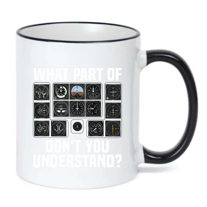 Funny Pilot Art Men Women Aviation Airline Pilot Instruments Black Color Changing Mug