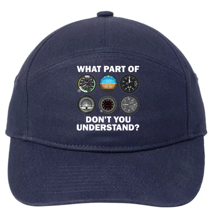 Funny Pilot Art Men Women Aviation Airline Pilot Instruments 7-Panel Snapback Hat