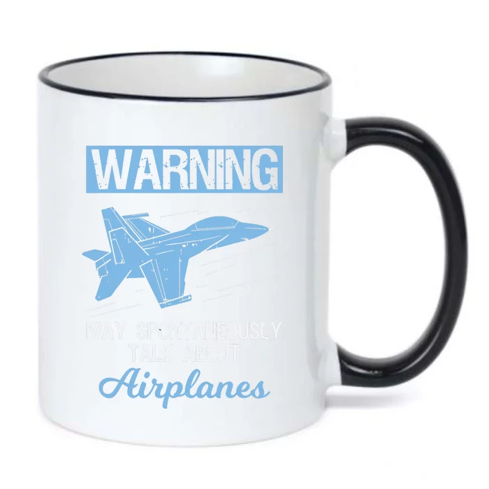 Funny Pilot Aviation Jet Fighter Aeroplane Plane Black Color Changing Mug