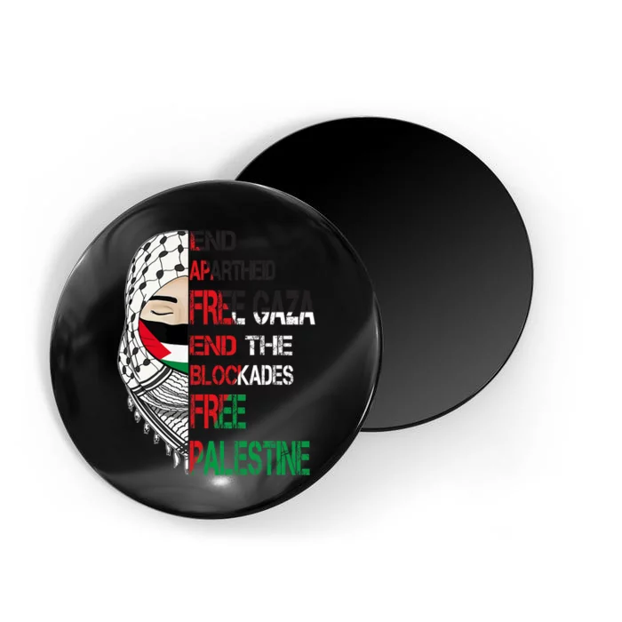 Free Palestine Arabic Palestine Gaza Jerusalem Support Flag Magnet