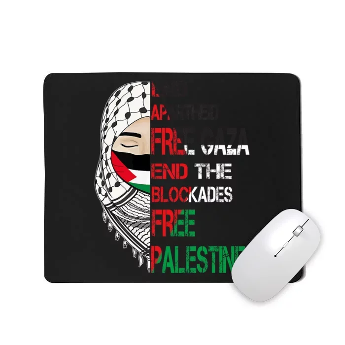 Free Palestine Arabic Palestine Gaza Jerusalem Support Flag Mousepad