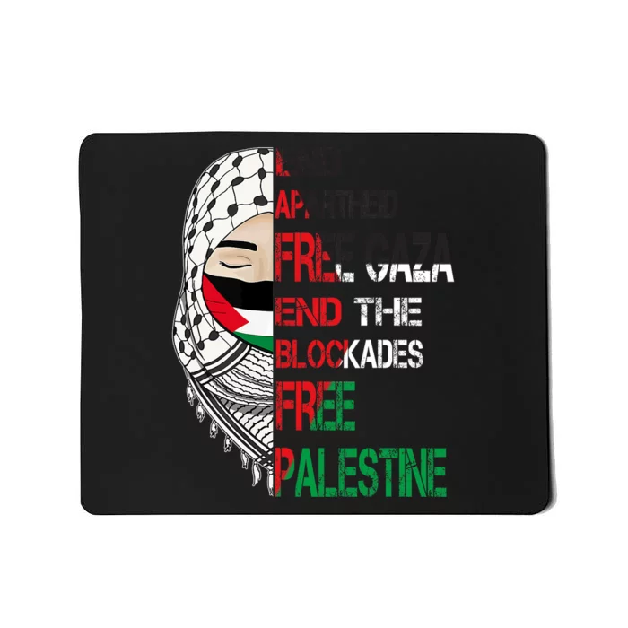 Free Palestine Arabic Palestine Gaza Jerusalem Support Flag Mousepad