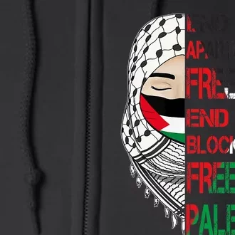 Free Palestine Arabic Palestine Gaza Jerusalem Support Flag Full Zip Hoodie