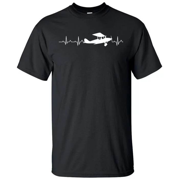 Flying Pilot , Aviation Heartbeat Tall T-Shirt