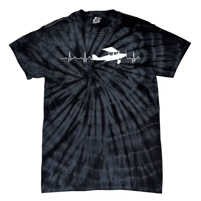 Flying Pilot , Aviation Heartbeat Tie-Dye T-Shirt