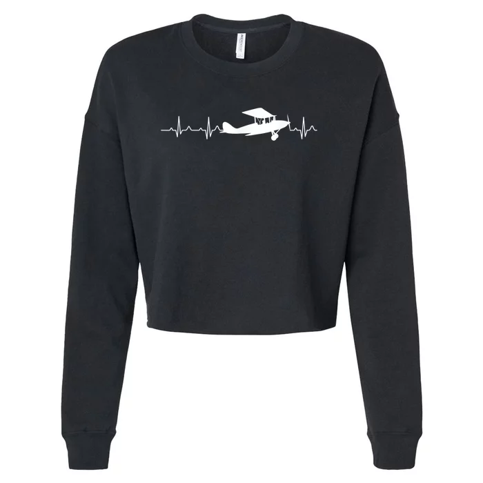 Flying Pilot , Aviation Heartbeat Cropped Pullover Crew