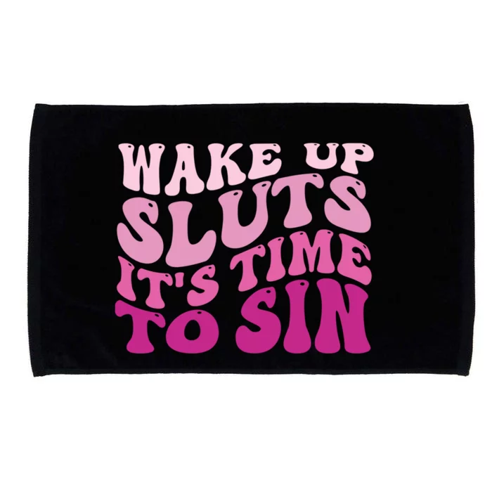 Funny Pride Adult Wake Up Sluts Time To Sin LGBTQ Microfiber Hand Towel