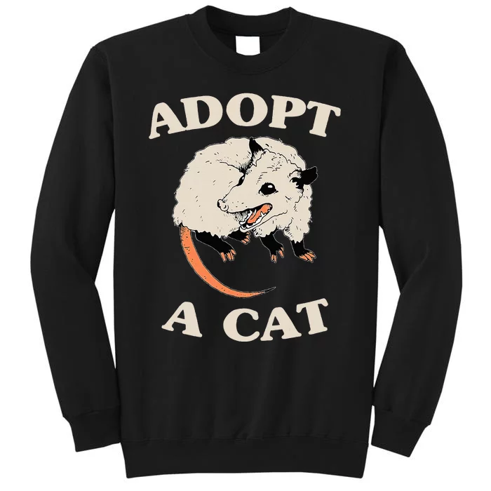 Funny Possum Adopt A Cat Cute Opossums Team Trash Vibes Sweatshirt