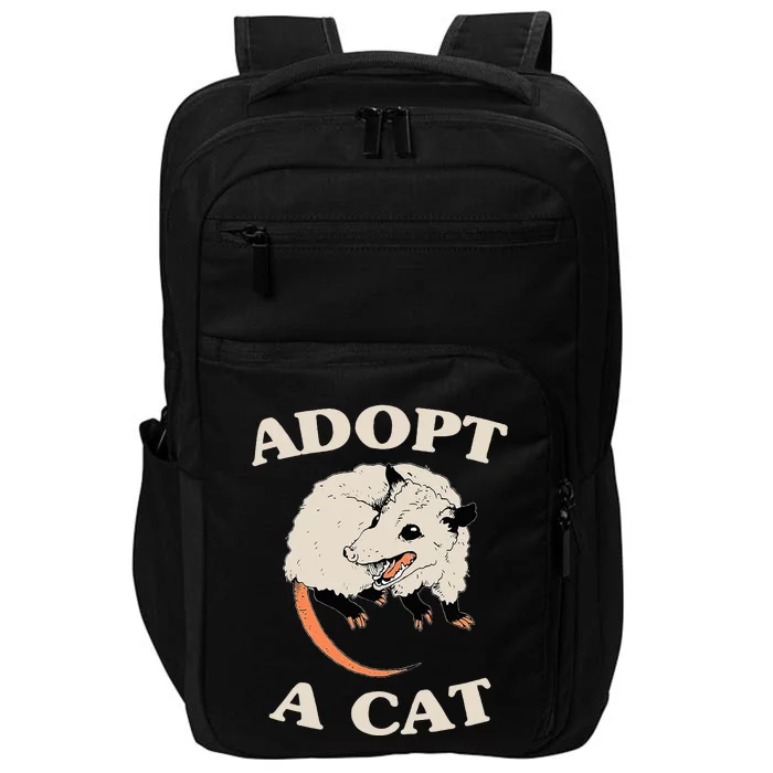 Funny Possum Adopt A Cat Cute Opossums Team Trash Vibes Impact Tech Backpack