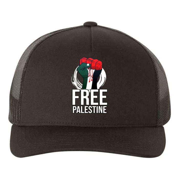 Free Palestine Arabic Support Palestine And Gaza Jerusalem Yupoong Adult 5-Panel Trucker Hat