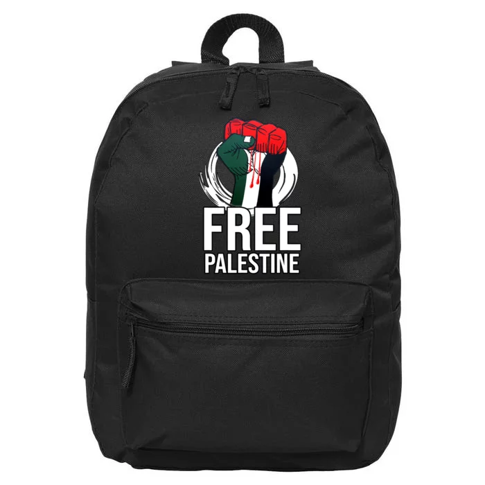 Free Palestine Arabic Support Palestine And Gaza Jerusalem 16 in Basic Backpack