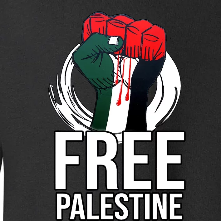 Free Palestine Arabic Support Palestine And Gaza Jerusalem Toddler Sweatshirt