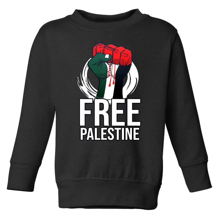 Free Palestine Arabic Support Palestine And Gaza Jerusalem Toddler Sweatshirt