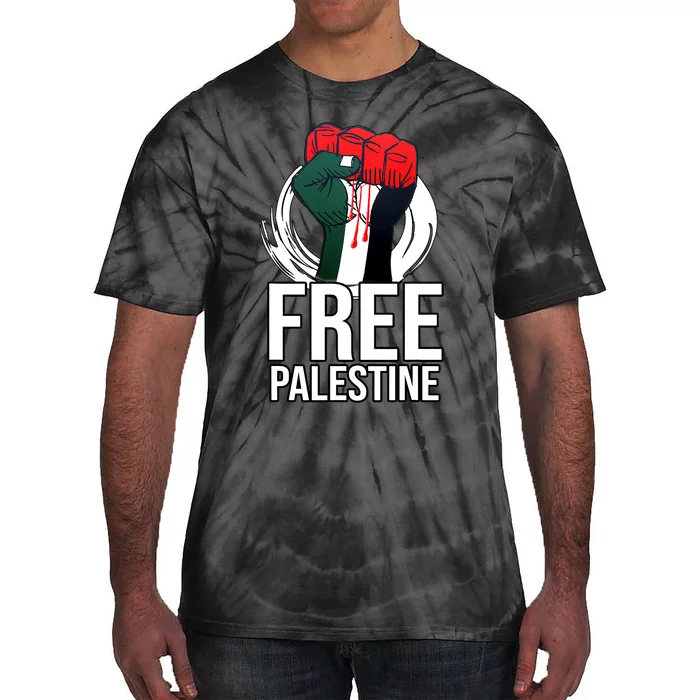 Free Palestine Arabic Support Palestine And Gaza Jerusalem Tie-Dye T-Shirt