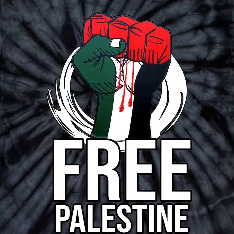 Free Palestine Arabic Support Palestine And Gaza Jerusalem Tie-Dye T-Shirt