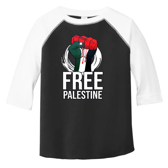 Free Palestine Arabic Support Palestine And Gaza Jerusalem Toddler Fine Jersey T-Shirt