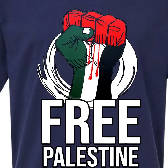 Free Palestine Arabic Support Palestine And Gaza Jerusalem Sueded Cloud Jersey T-Shirt