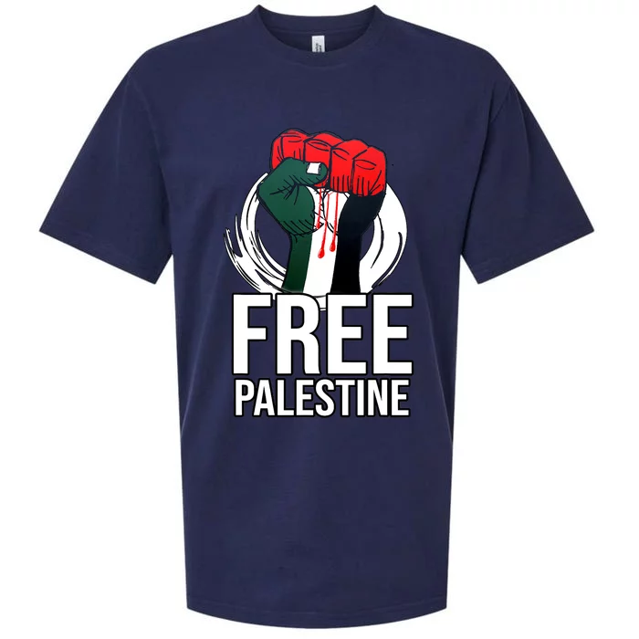 Free Palestine Arabic Support Palestine And Gaza Jerusalem Sueded Cloud Jersey T-Shirt