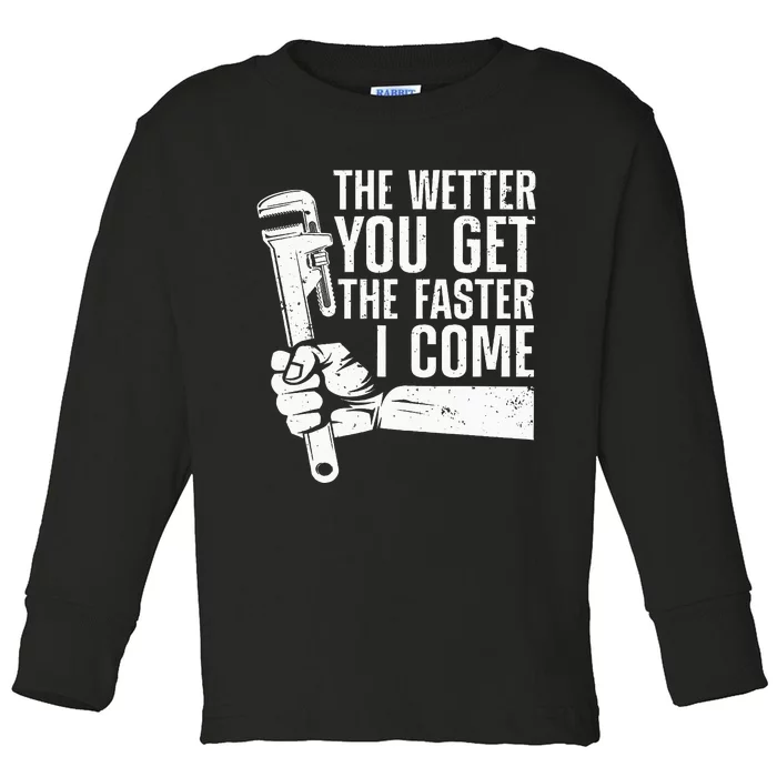 Funny Plumber Art For Women Steamfitter Plumbing Lovers Toddler Long Sleeve Shirt