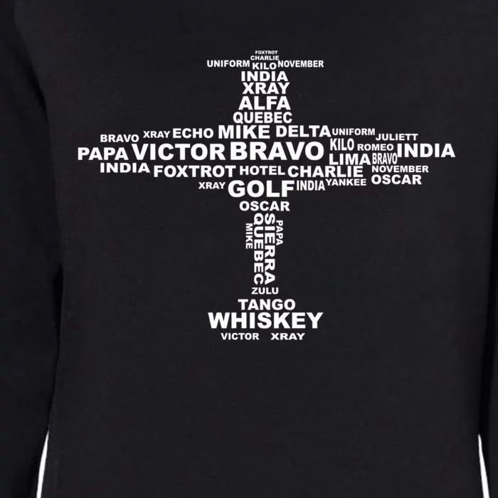 Full Phonetic Alphabet Cute Plane Letters Gift Womens California Wash Sweatshirt