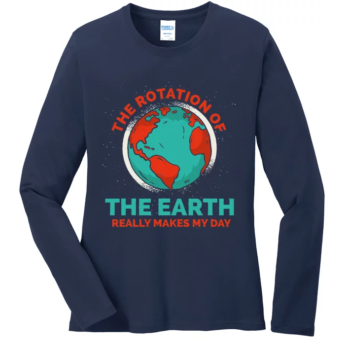 Funny Planet Anniversary Environmental Awareness Earth Day Ladies Long Sleeve Shirt