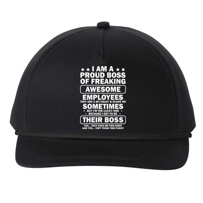 Funny Proud Boss Employee Appreciation Office Funny Boss Snapback Five-Panel Rope Hat