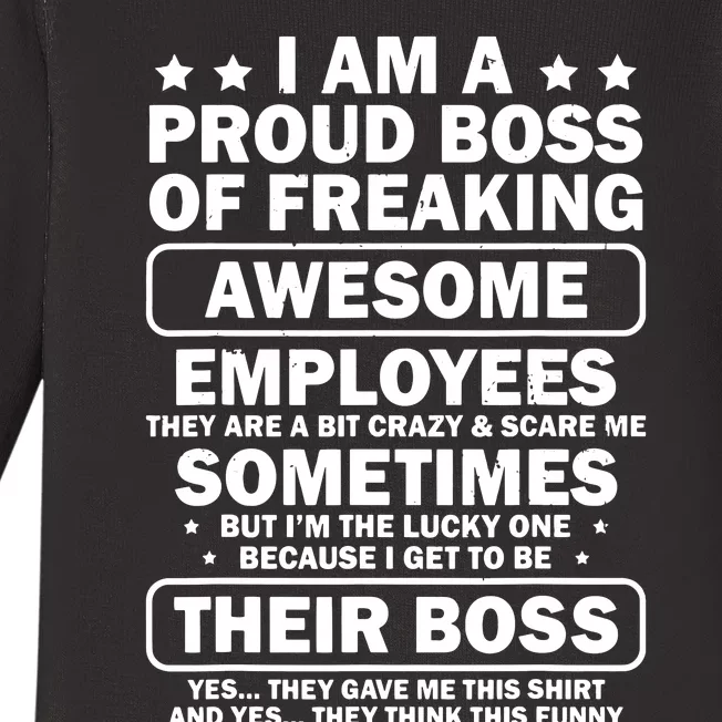 Funny Proud Boss Employee Appreciation Office Funny Boss Baby Long Sleeve Bodysuit