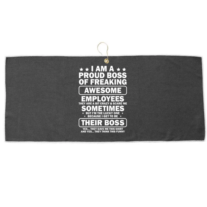 Funny Proud Boss Employee Appreciation Office Funny Boss Large Microfiber Waffle Golf Towel