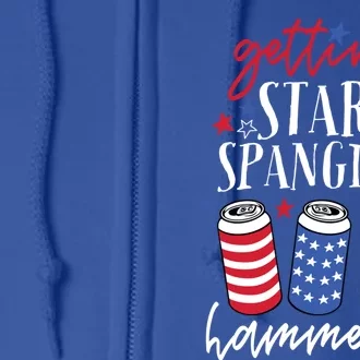 Funny Patriotic Beer Flag Getting Star Spangled Hammered Gift Full Zip Hoodie