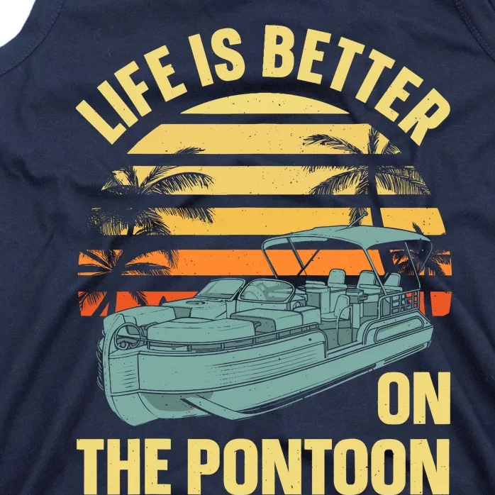 Funny Pontoon Boat Art For Boating Pontoon Captain Tank Top