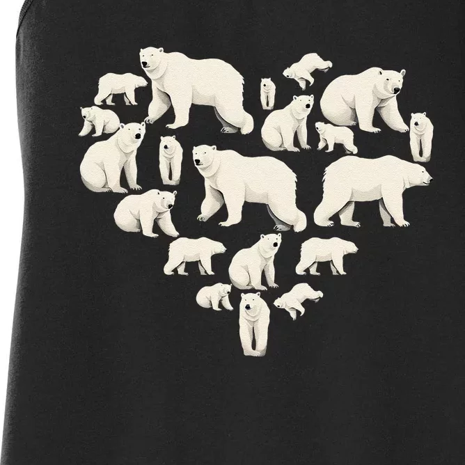 Funny Polar Bear Art For Arctic Polar Bear Lover Women's Racerback Tank