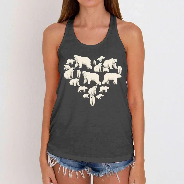 Funny Polar Bear Art For Arctic Polar Bear Lover Women's Knotted Racerback Tank