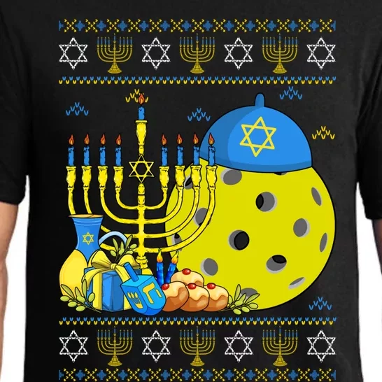 Funny Pickleball Ball Orah Dreidel Ugly Hanukkah Sweater Funny Gift Pajama Set